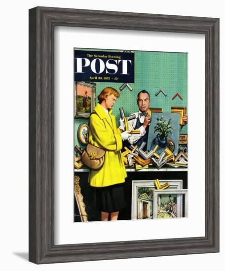 "Frame-Up" Saturday Evening Post Cover, April 30, 1955-Stevan Dohanos-Framed Giclee Print