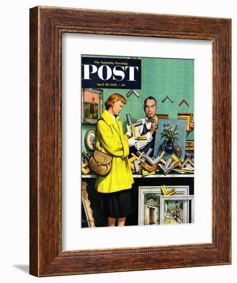 "Frame-Up" Saturday Evening Post Cover, April 30, 1955-Stevan Dohanos-Framed Giclee Print