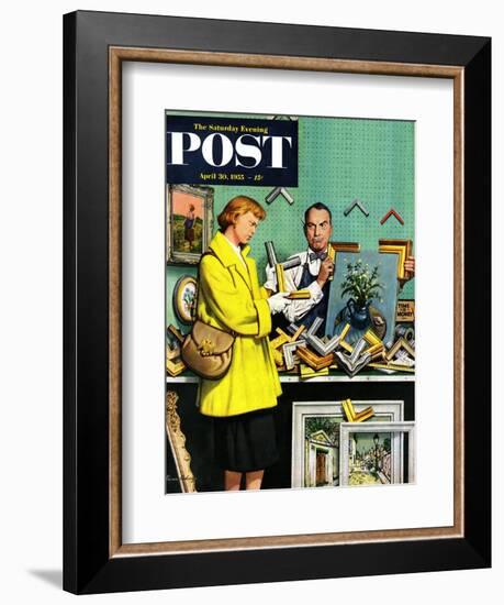 "Frame-Up" Saturday Evening Post Cover, April 30, 1955-Stevan Dohanos-Framed Giclee Print