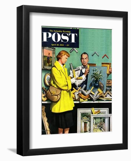 "Frame-Up" Saturday Evening Post Cover, April 30, 1955-Stevan Dohanos-Framed Giclee Print