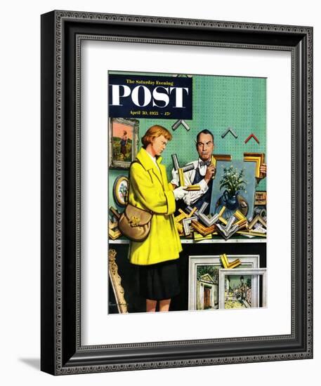 "Frame-Up" Saturday Evening Post Cover, April 30, 1955-Stevan Dohanos-Framed Giclee Print