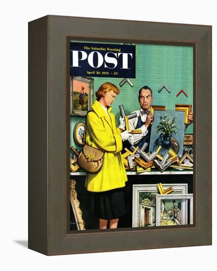 "Frame-Up" Saturday Evening Post Cover, April 30, 1955-Stevan Dohanos-Framed Premier Image Canvas