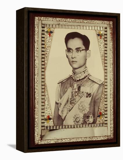 Framed Portrait of King Bhumibol Adulyadej-null-Framed Premier Image Canvas