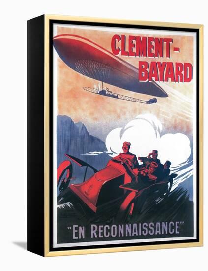 France - Adjudant Vincenot WWI Airship Promotional Poster-Lantern Press-Framed Stretched Canvas