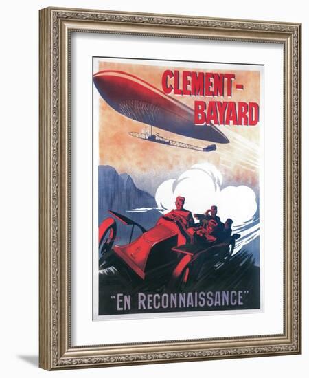 France - Adjudant Vincenot WWI Airship Promotional Poster-Lantern Press-Framed Art Print