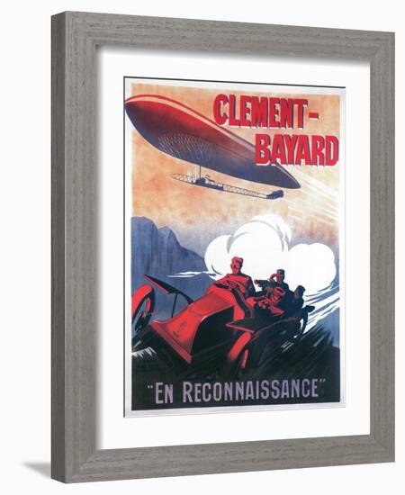 France - Adjudant Vincenot WWI Airship Promotional Poster-Lantern Press-Framed Art Print