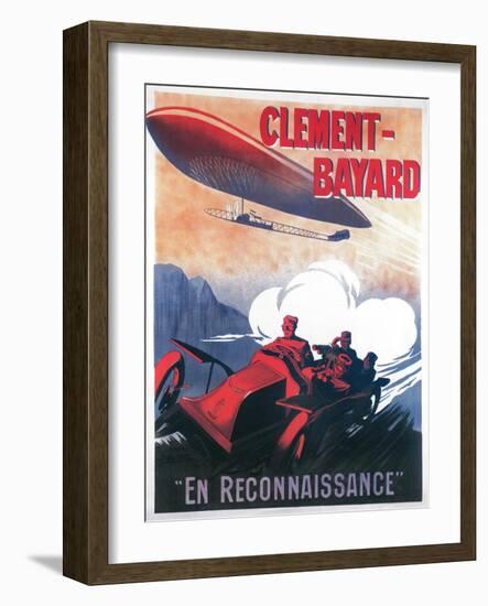 France - Adjudant Vincenot WWI Airship Promotional Poster-Lantern Press-Framed Art Print