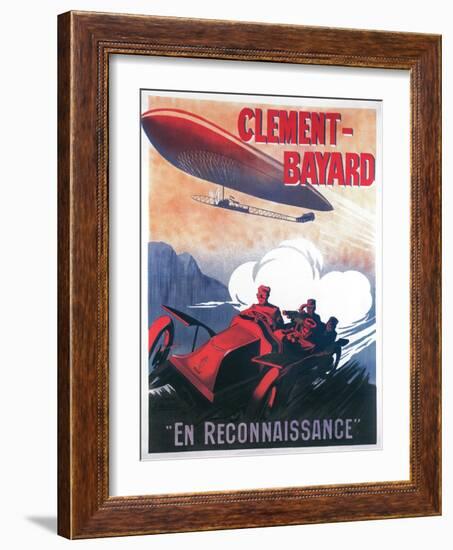 France - Adjudant Vincenot WWI Airship Promotional Poster-Lantern Press-Framed Art Print