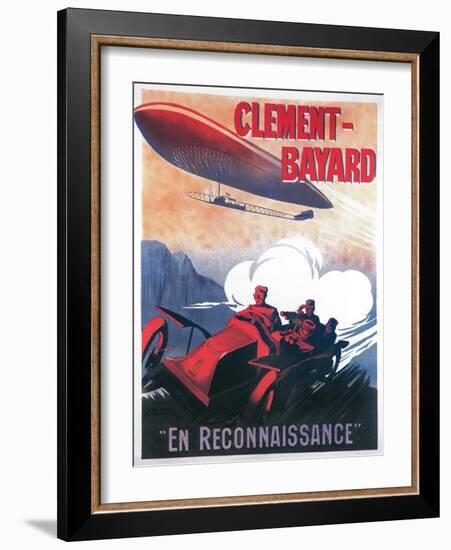 France - Adjudant Vincenot WWI Airship Promotional Poster-Lantern Press-Framed Art Print