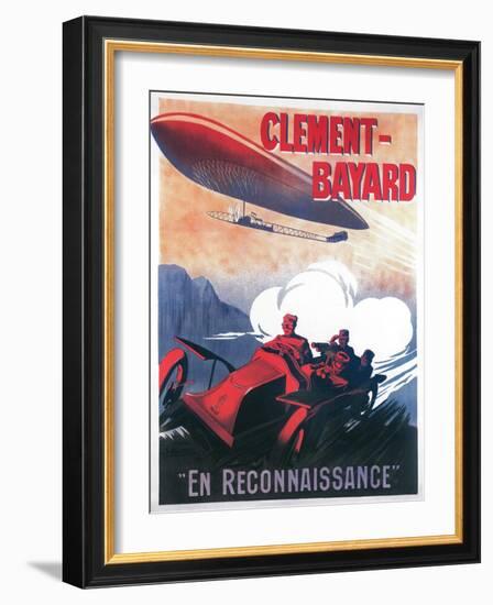 France - Adjudant Vincenot WWI Airship Promotional Poster-Lantern Press-Framed Art Print