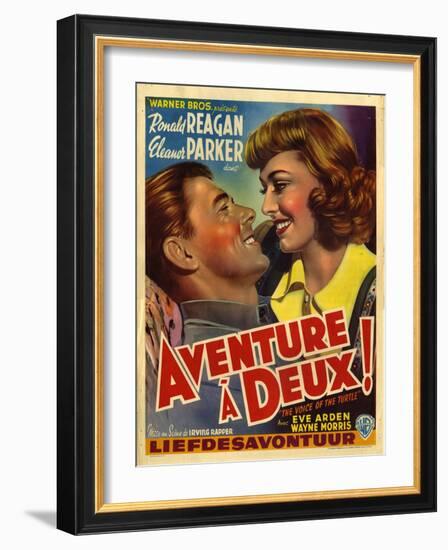 France Adventure for Two, Voice Of The Turtle Film Poster, 1940s-null-Framed Giclee Print