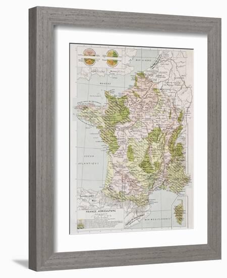 France Agriculture Old Map-marzolino-Framed Art Print