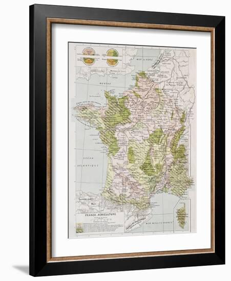 France Agriculture Old Map-marzolino-Framed Art Print