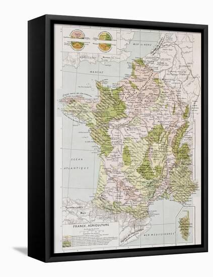 France Agriculture Old Map-marzolino-Framed Stretched Canvas