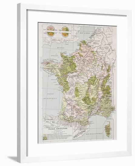 France Agriculture Old Map-marzolino-Framed Art Print