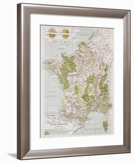 France Agriculture Old Map-marzolino-Framed Art Print