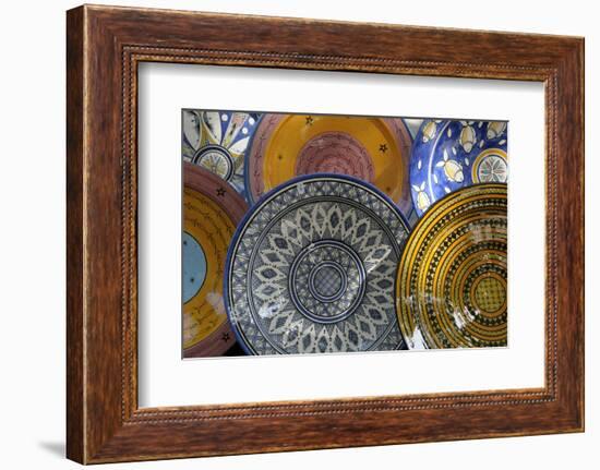 France, Aix-En-Provence. Ceramic Plates, Cours Mirabeau Market-Kevin Oke-Framed Photographic Print