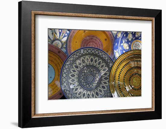 France, Aix-En-Provence. Ceramic Plates, Cours Mirabeau Market-Kevin Oke-Framed Photographic Print