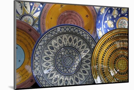 France, Aix-En-Provence. Ceramic Plates, Cours Mirabeau Market-Kevin Oke-Mounted Photographic Print