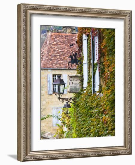 France, Aquitaine Region, Dordogne Department, Sarlat-La-Caneda, Rue Montaigne-Walter Bibikow-Framed Photographic Print