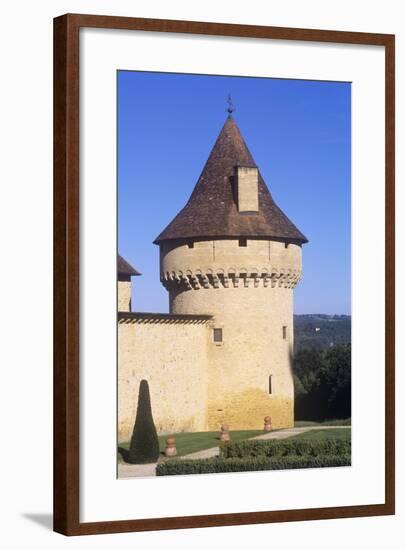 France, Aquitaine, Saint-Leon Sur Vezere, Tower of Renaissance Chabans Castle-null-Framed Giclee Print