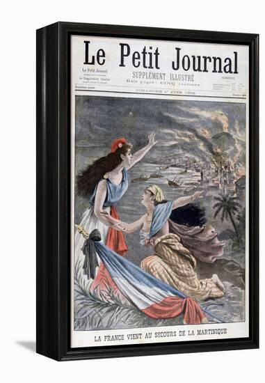 France Assists Martinique, 1902-null-Framed Premier Image Canvas