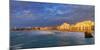 France, Biarritz, Pyrenees-Atlantique, Panorama of Grand Plage at Sunset-Shaun Egan-Mounted Photographic Print