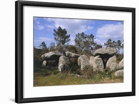 France, Brittany, Surroundings of Carnac, Prehistoric Megalithic Stone Alignments, Keriaval Dolmen-null-Framed Giclee Print