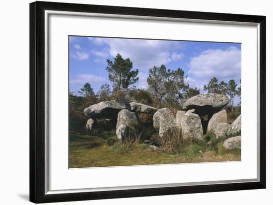 France, Brittany, Surroundings of Carnac, Prehistoric Megalithic Stone Alignments, Keriaval Dolmen-null-Framed Giclee Print