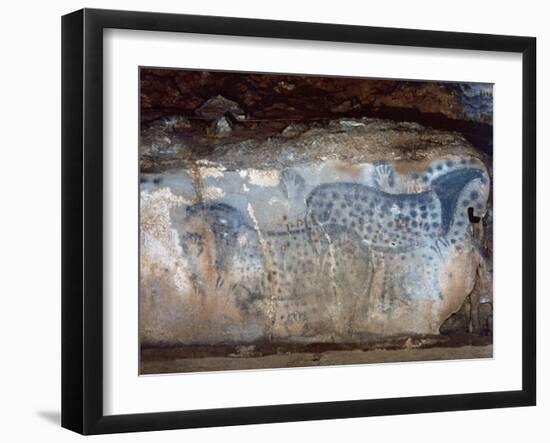 France, Cabrerets, Pech Merle Cave, the Dotted Horse with Black and Red Dotted and Hands-null-Framed Giclee Print