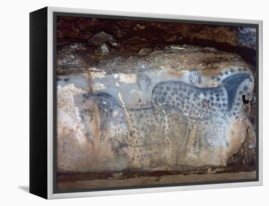 France, Cabrerets, Pech Merle Cave, the Dotted Horse with Black and Red Dotted and Hands-null-Framed Premier Image Canvas