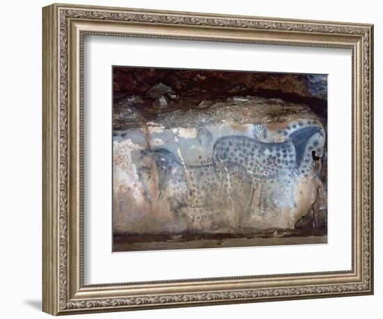 France, Cabrerets, Pech Merle Cave, the Dotted Horse with Black and Red Dotted and Hands-null-Framed Giclee Print