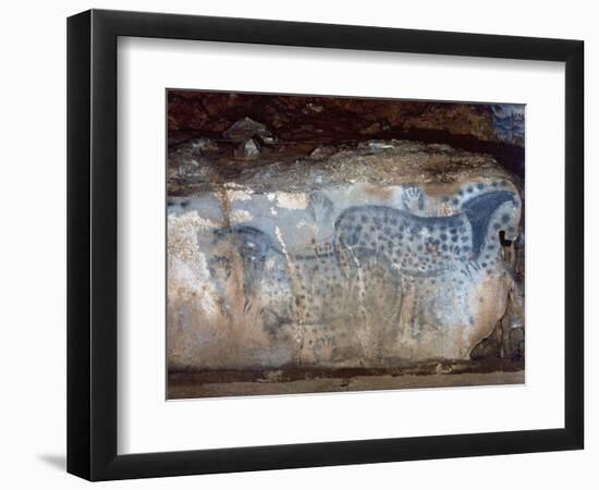 France, Cabrerets, Pech Merle Cave, the Dotted Horse with Black and Red Dotted and Hands-null-Framed Giclee Print