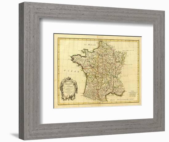 France, carte generale, c.1786-Rigobert Bonne-Framed Art Print