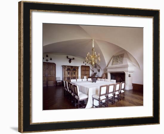 France, Chateau De Chatillon-En-Bazois Furnished Dining Room in Renaissance-Style-null-Framed Giclee Print