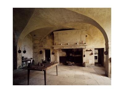 France Chateau De Nuits Sur Armancon Kitchen With Vaulted