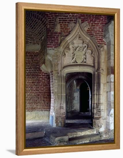 France, Chateau De Saint-Fargeau, Renaissance Door-null-Framed Premier Image Canvas