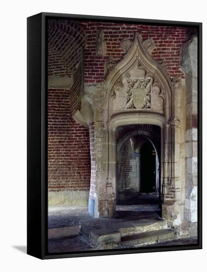 France, Chateau De Saint-Fargeau, Renaissance Door-null-Framed Premier Image Canvas