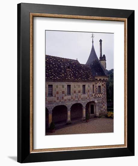 France, Chateau De Saint-Germain-De-Livet, Courtyard View-null-Framed Giclee Print