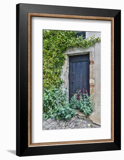 France, Cordes-sur-Ciel. Blue doorway-Hollice Looney-Framed Photographic Print