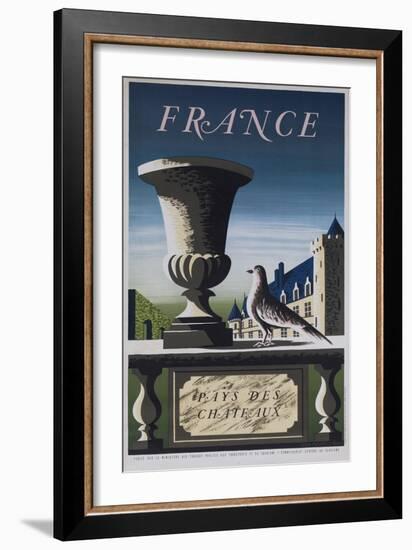 France, Country of Chateau, French Travel Poster-null-Framed Giclee Print