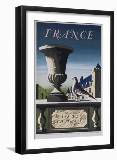 France, Country of Chateau, French Travel Poster-null-Framed Giclee Print