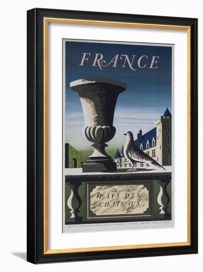 France, Country of Chateau, French Travel Poster-null-Framed Giclee Print