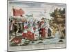 France, French Revolution, Caricature of Emigrants Crossing the Rhine-null-Mounted Giclee Print