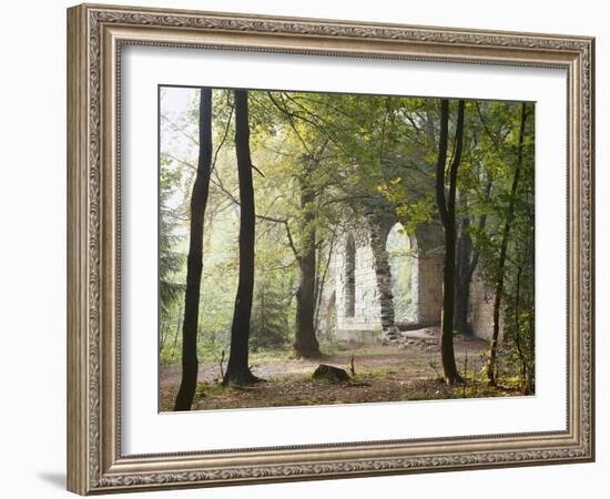 France, Haute-Savoie, Forest, Church Ruin, Near Chamonix-Thonig-Framed Photographic Print