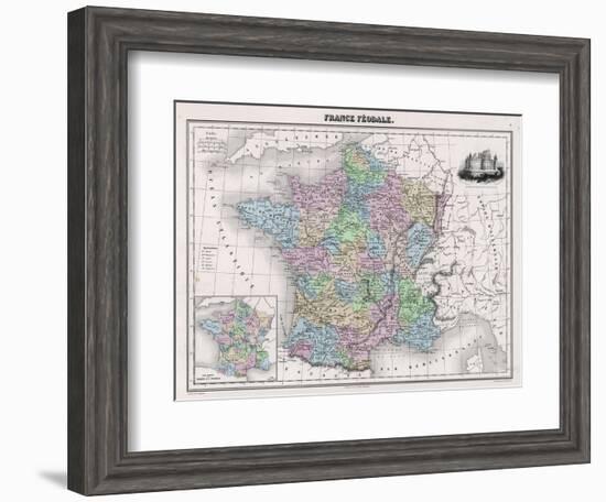 France in Feudal Times with the Country Allotted to Various Nobles-Sengteller-Framed Art Print