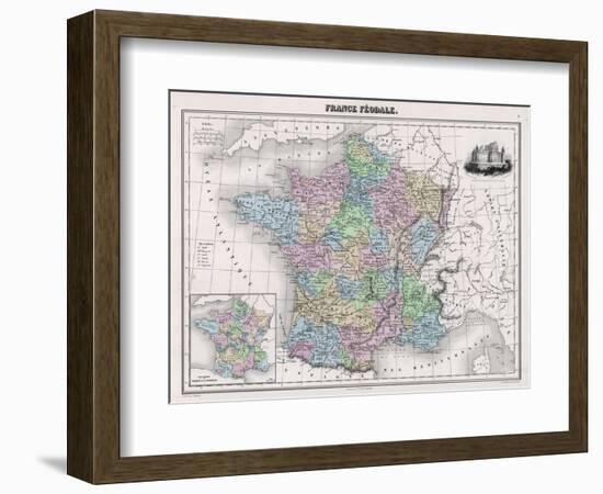 France in Feudal Times with the Country Allotted to Various Nobles-Sengteller-Framed Art Print
