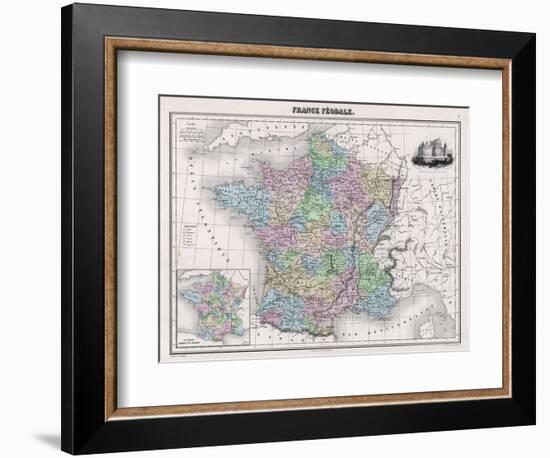 France in Feudal Times with the Country Allotted to Various Nobles-Sengteller-Framed Art Print