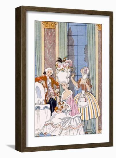 France in the 18th Century, from 'The Art of Perfume', Pub. 1912 (Pochoir Print)-Georges Barbier-Framed Giclee Print