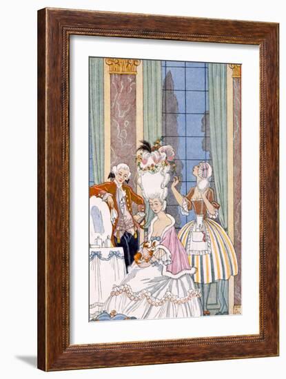 France in the 18th Century, from 'The Art of Perfume', Pub. 1912 (Pochoir Print)-Georges Barbier-Framed Giclee Print